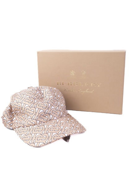 NEW Burberry Pink Silk Hat Size S with Interlocking Letter Pattern