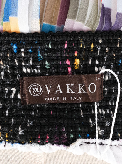 Excellent Vakko Pleated Skirt Multicolored Geometric Pattern Made in Italy