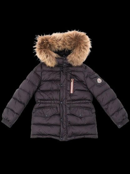 Excellent Moncler Black Nylon Winter Jacket Size 8 for Kids