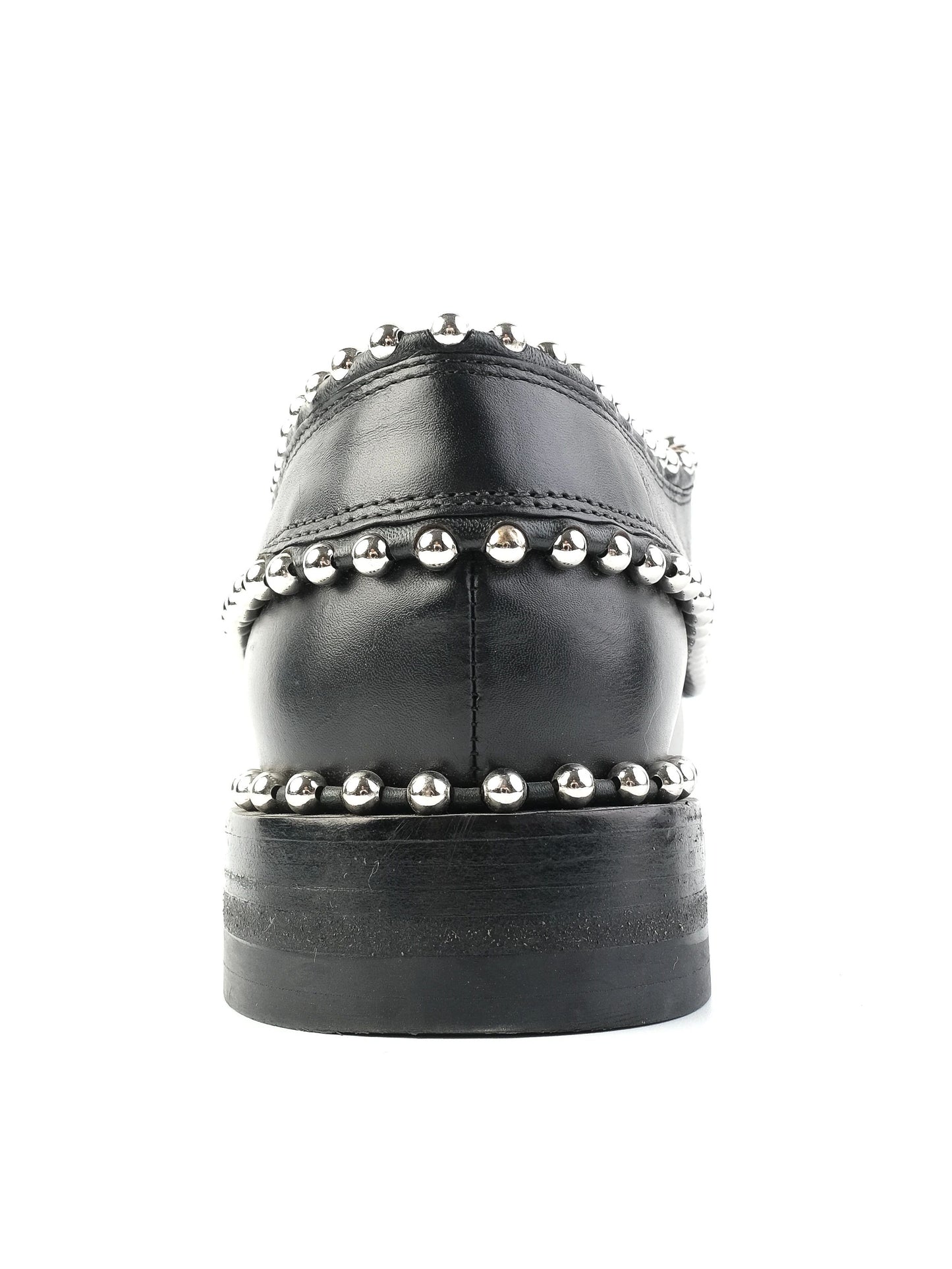 excellent alexander wang black leather shoes size 39 with silver studs