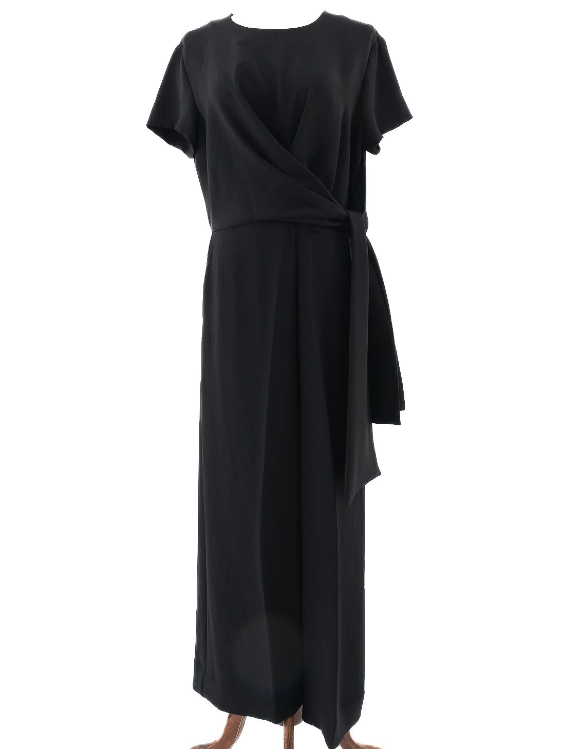excellent cos black wrap dress size l women's polyester
