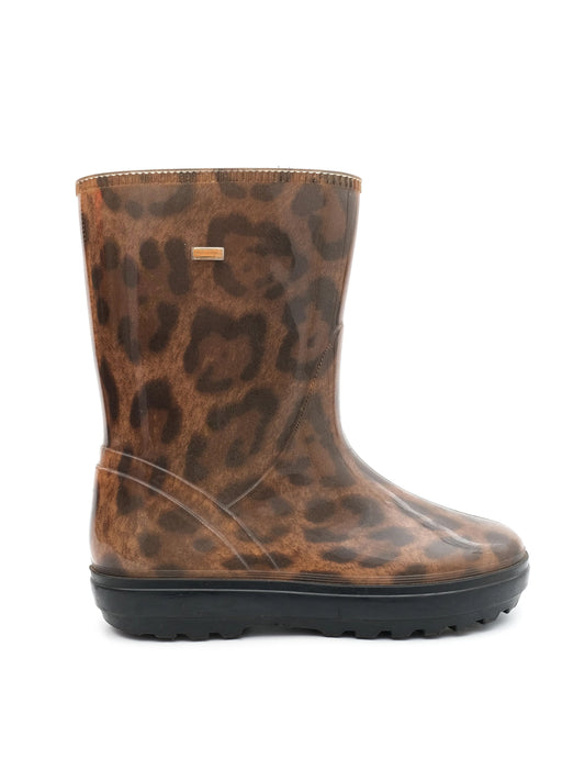 Excellent Dolce Gabbana Leopard Print Boots Size 36 Glossy Finish