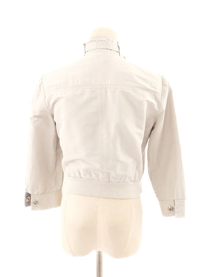 Excellent Brunello Cucinelli Gray Silk Cropped Jacket Size S