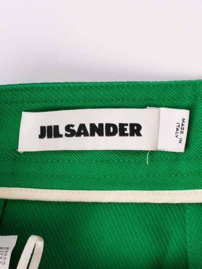 Excellent Jil Sander Green Wool Pants Size M Made in Italy