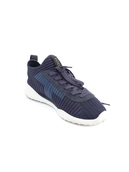 Excellent Tod's Navy Blue Textile Sneakers Size 37 Athletic Casual
