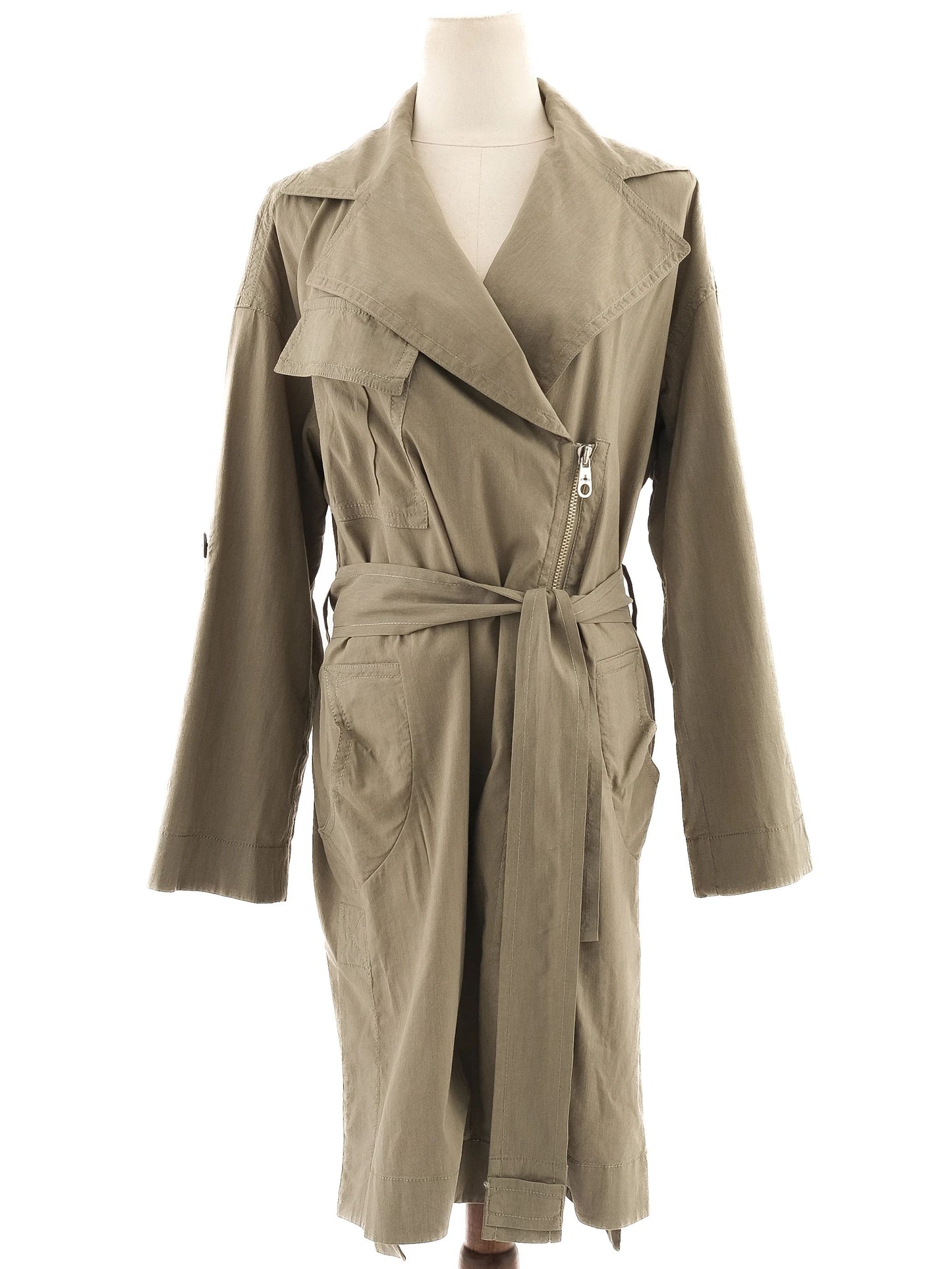 excellent vivienne westwood khaki trench coat size s women viscose