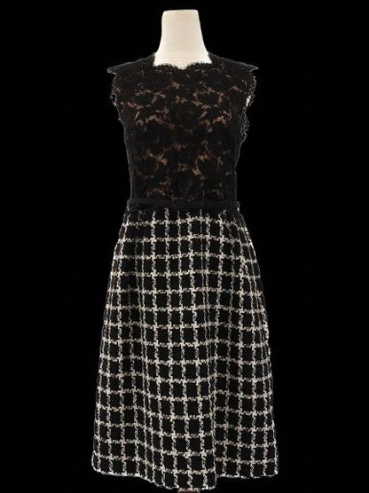 Excellent Valentino Black Sleeveless Dress XL Viscose Lace Details