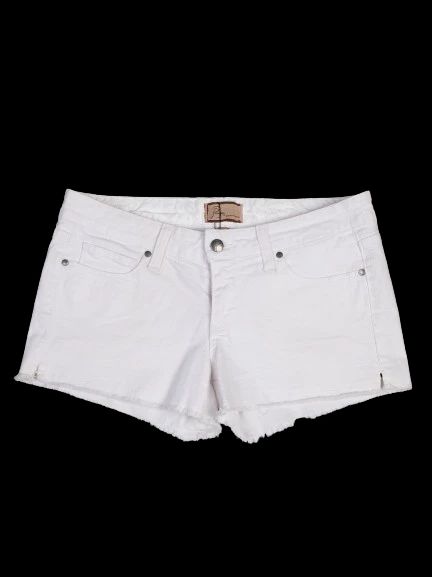 excellent paige white denim shorts size m - premium quality