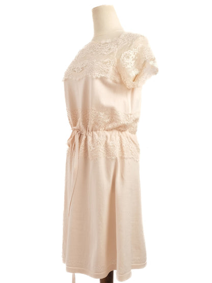 Excellent TWINSET Orange Nylon Dress with Lace Detailing Size M