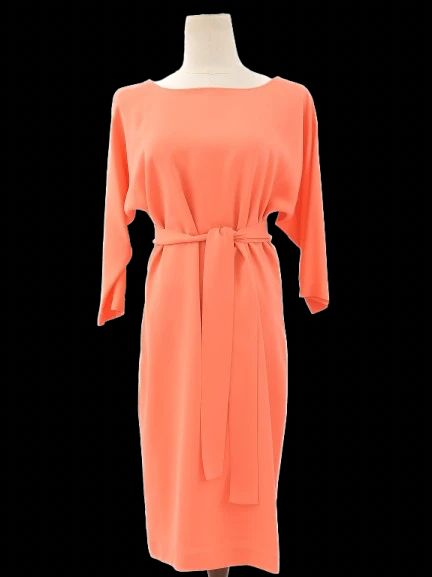 excellent diane von furstenberg orange silk dress size m
