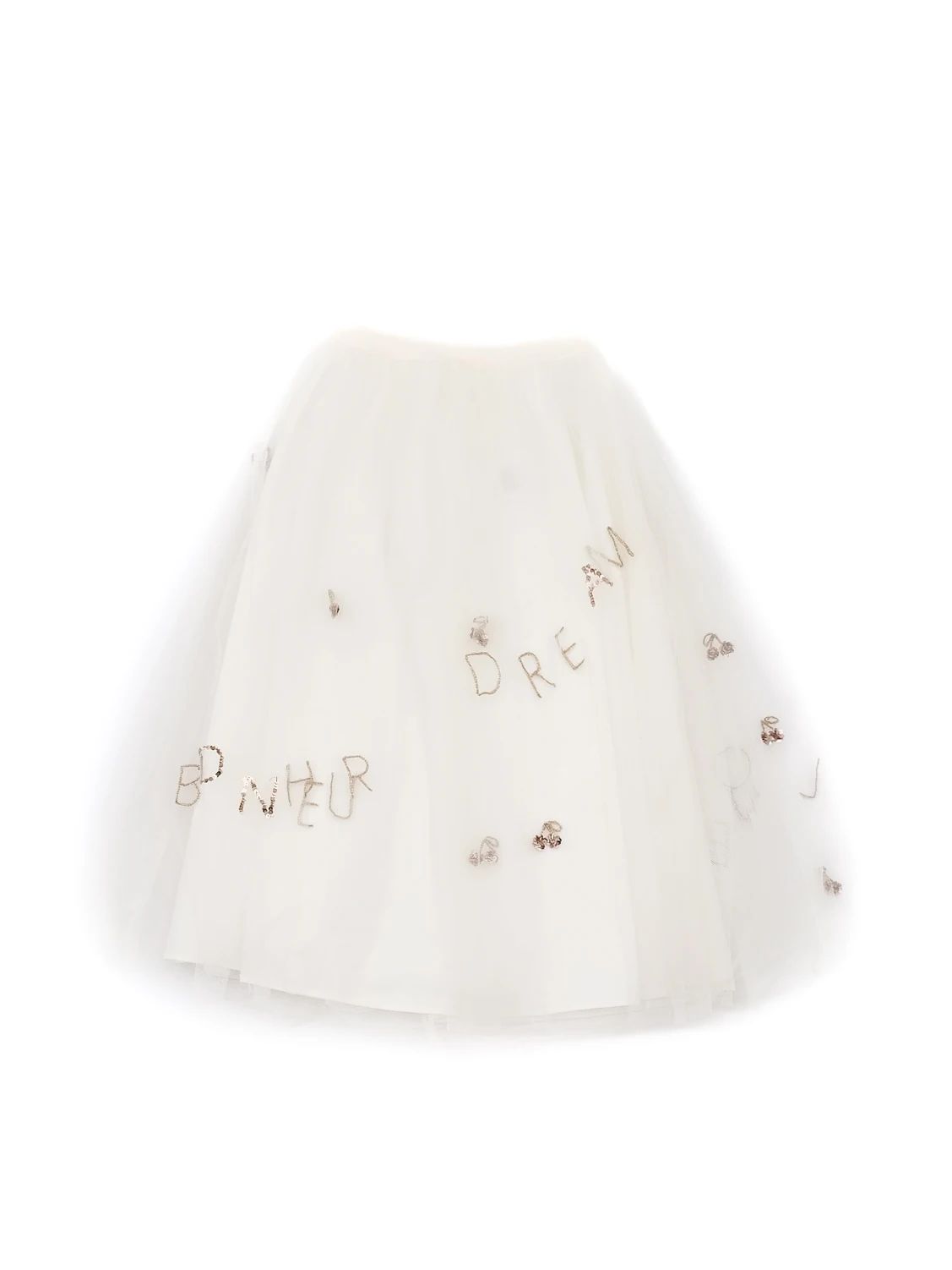 excellent bonpoint white nylon skirt size 2 for kids with embellishments