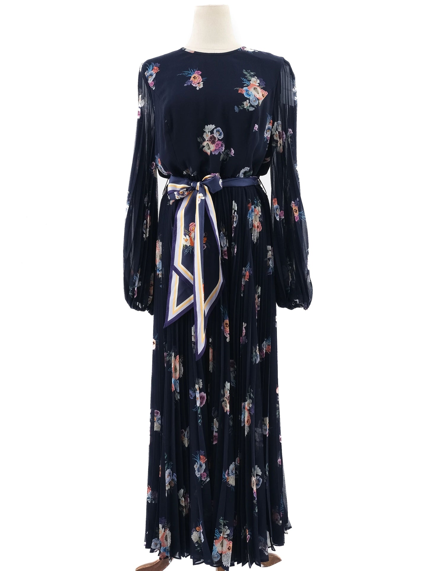 new zimmerman floral maxi dress blue polyester size l