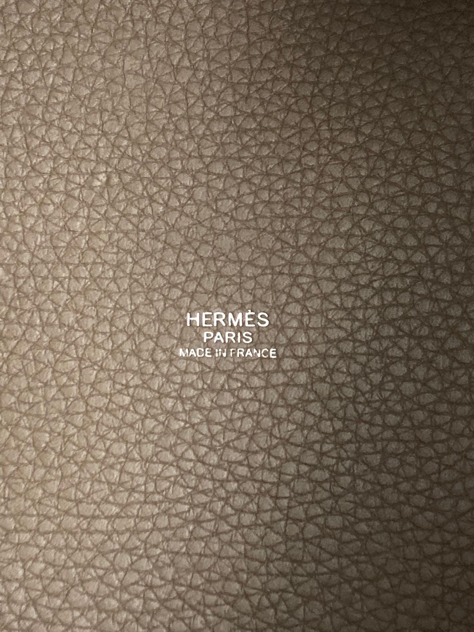 Hermes Etoupe Picotin MM,Taurillon Clemence PHW  U Stamp