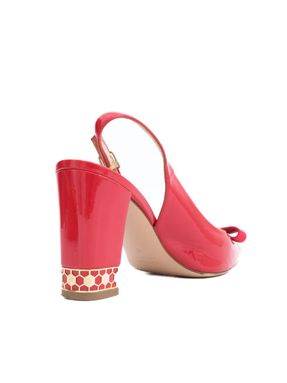 Giovanni Fabiani Red Slingback High-Heeled Shoes Size 40 Excellent