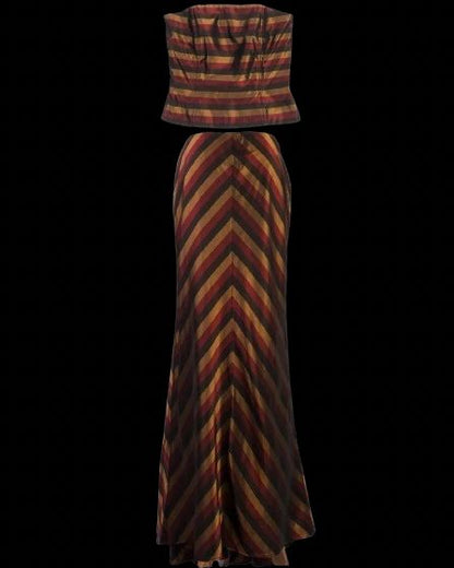 Excellent Luisa Spagnoli Strapless Top & Long Skirt Set Size M