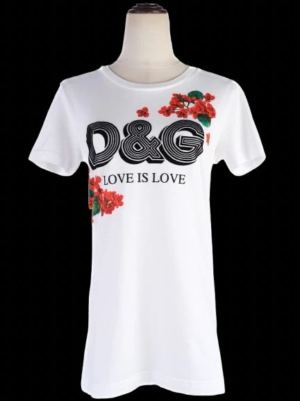 excellent dolce gabbana white t-shirt d&g love is love size m