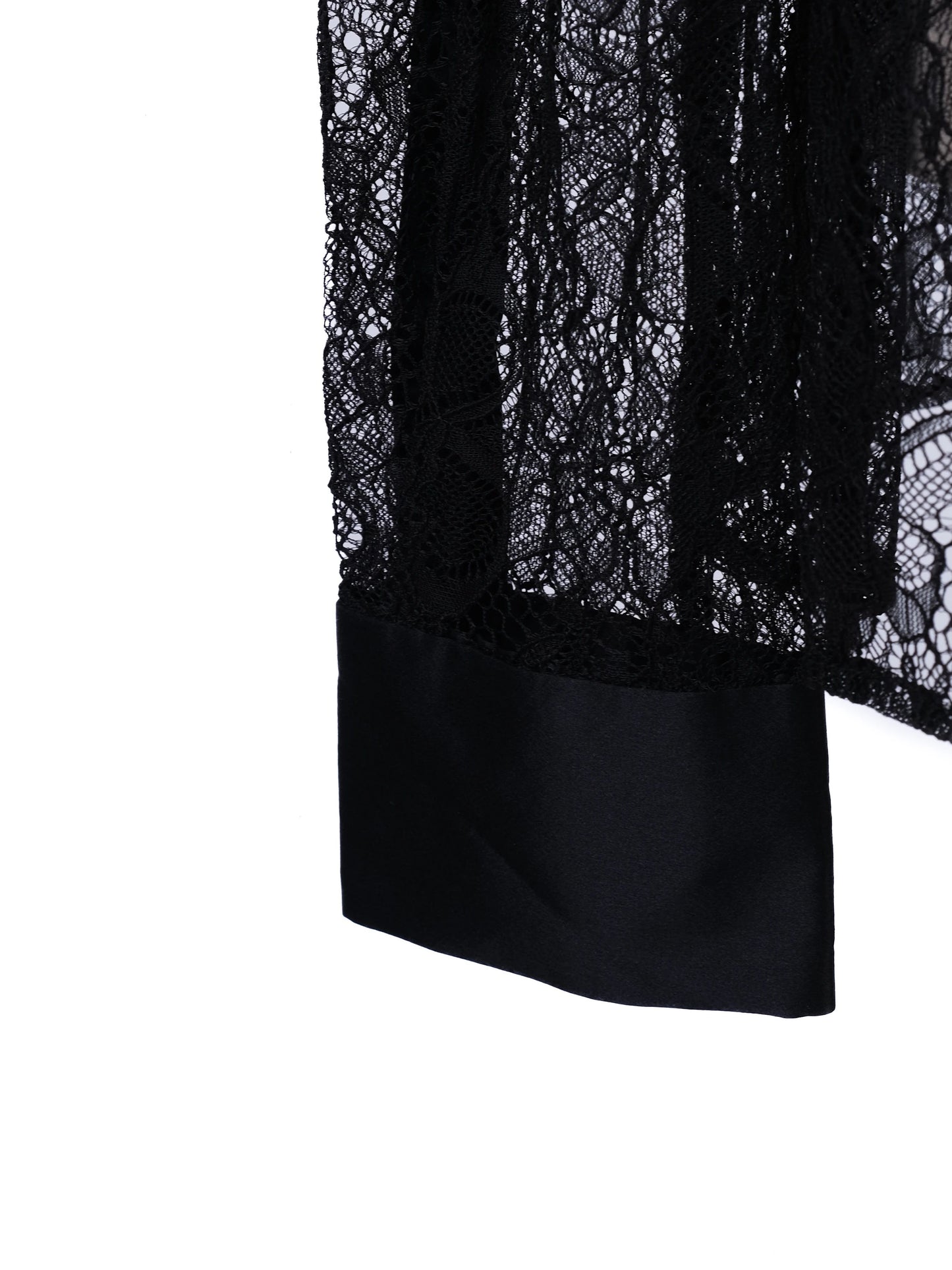 new by malene birger black lace long sleeve blouse size m