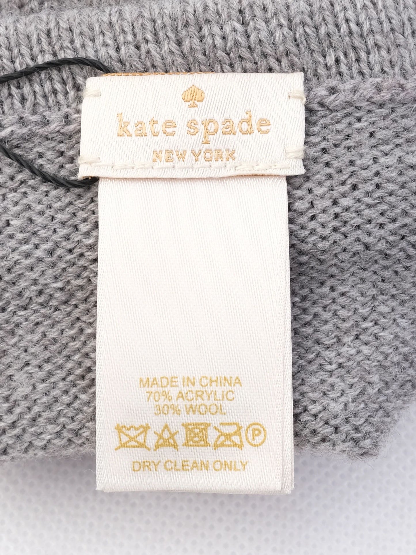excellent kate spade gray wool gloves with bow detail size s