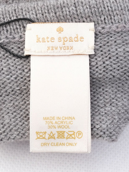 Excellent Kate Spade Gray Wool Gloves with Bow Detail Size S