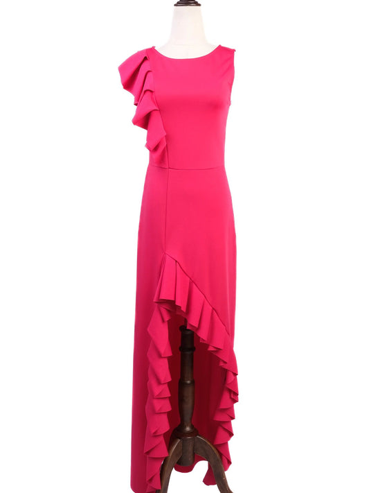 Average Condition Maje Pink Ruffled Sleeveless Dress Size XS