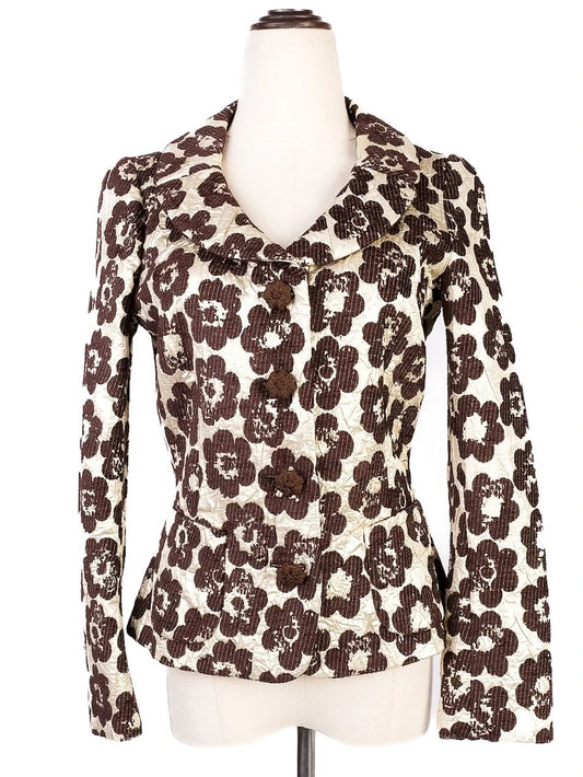 Excellent Moschino Floral Jacket Combined Viscose Size M,S