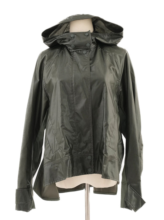 Excellent Sportmax Green Wool Hooded Jacket Size L with Pockets