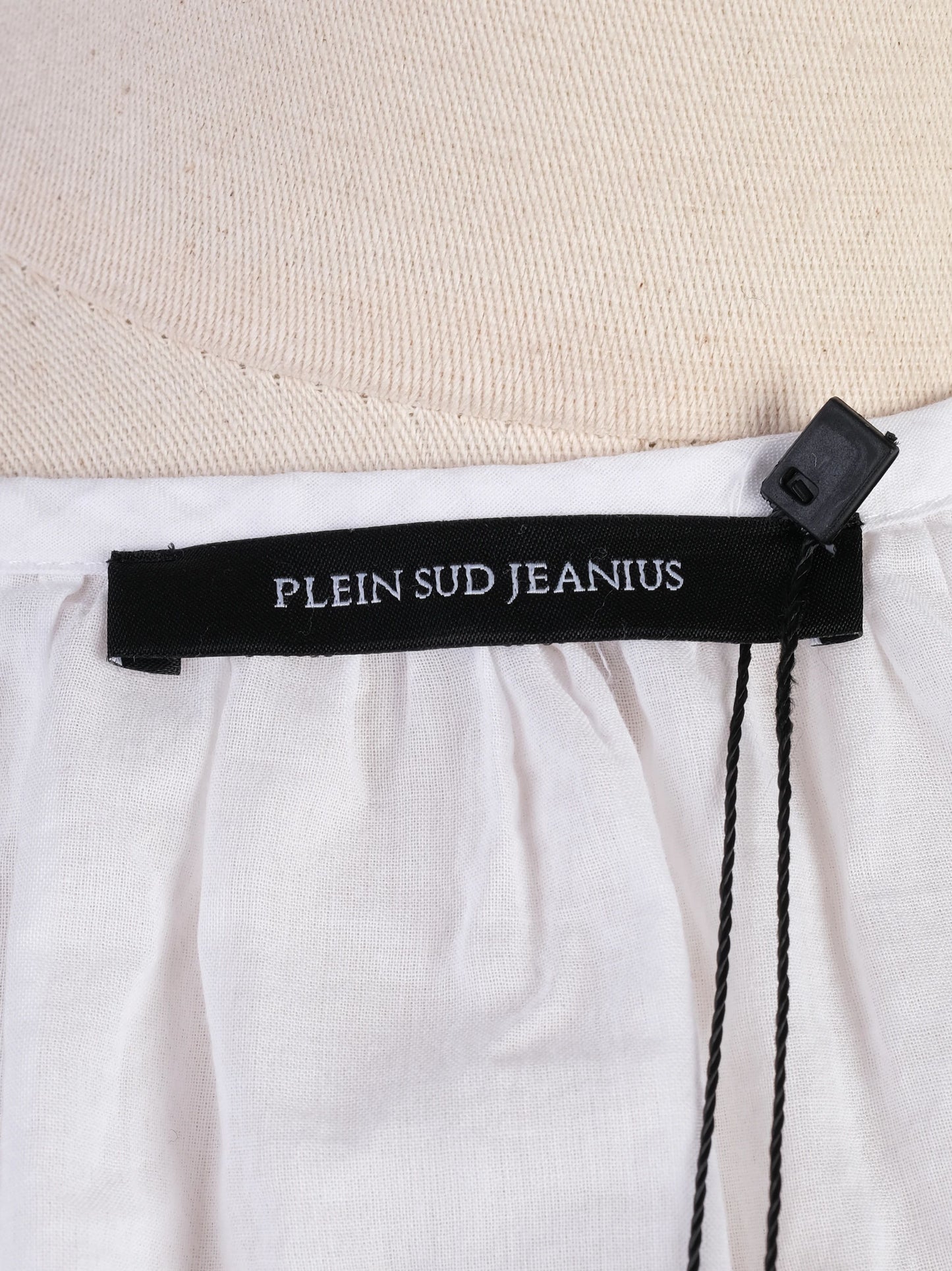 excellent plein sud white cotton blouse with tie front design