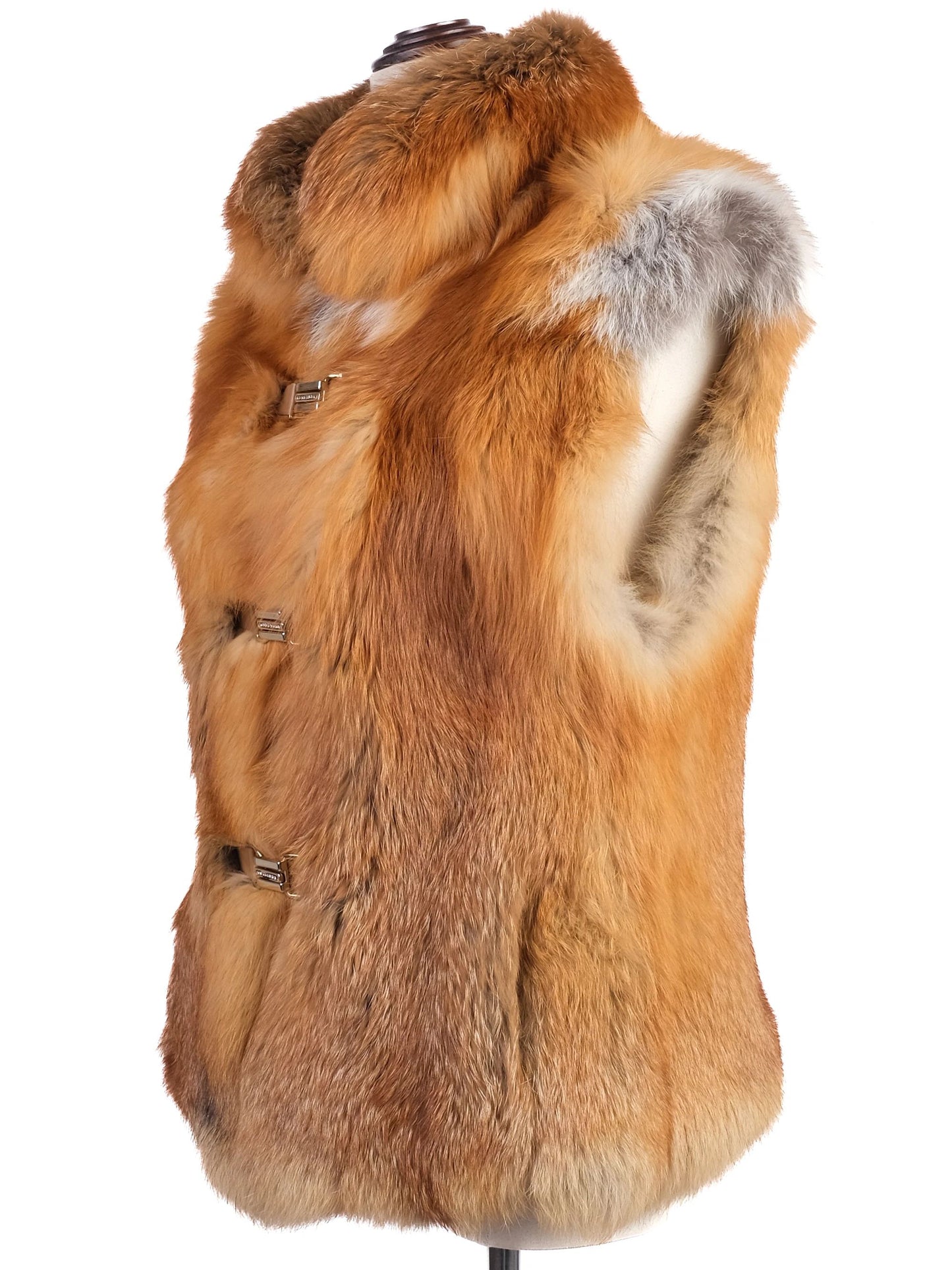 wonderfur women's orange fur vest size s excellent condition