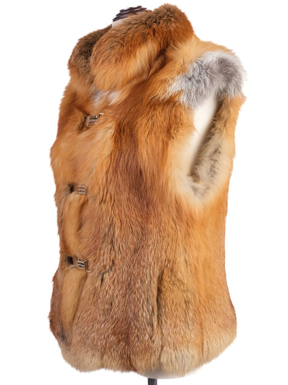 WonderFur Women's Orange Fur Vest Size S Excellent Condition
