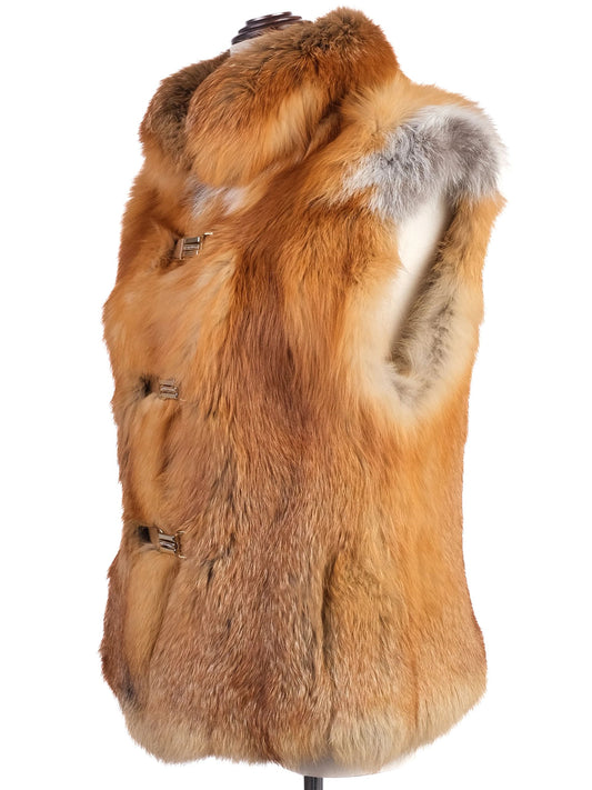 WonderFur Women's Orange Fur Vest Size S Excellent Condition