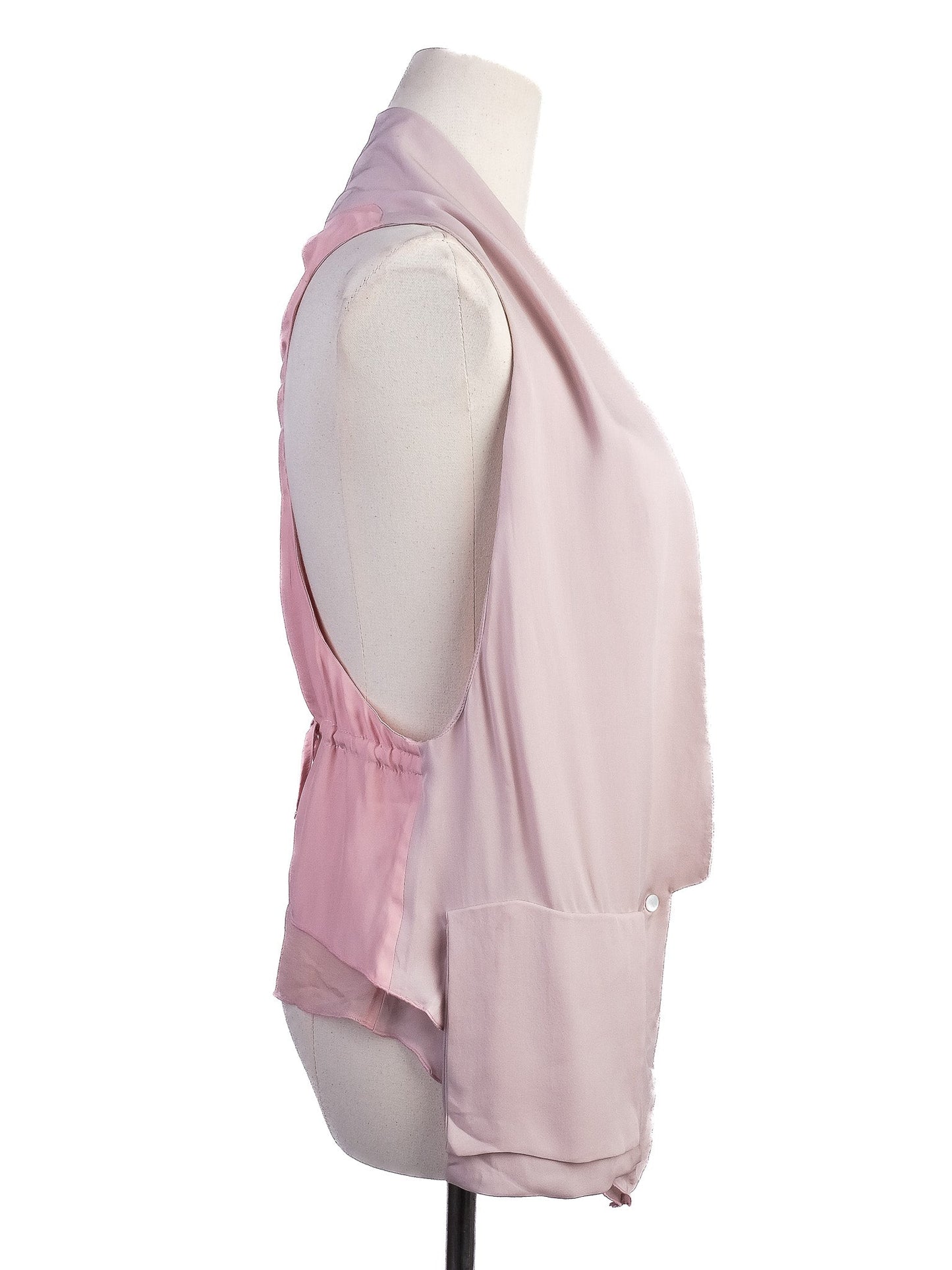excellent antonio marras pink silk vest size s with shawl collar