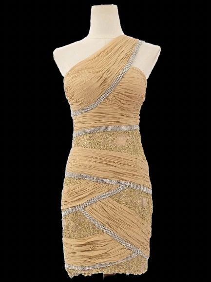 excellent zuhair murad orange silk one-shoulder dress size s