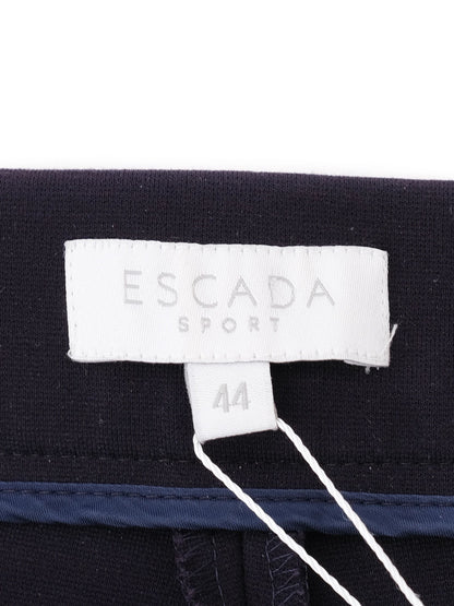 Excellent Escada Sport Blue Viscose Pants with Red Side Stripes XL