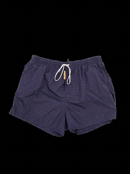 excellent dsquared2 men's shorts blue nylon size m with drawstring