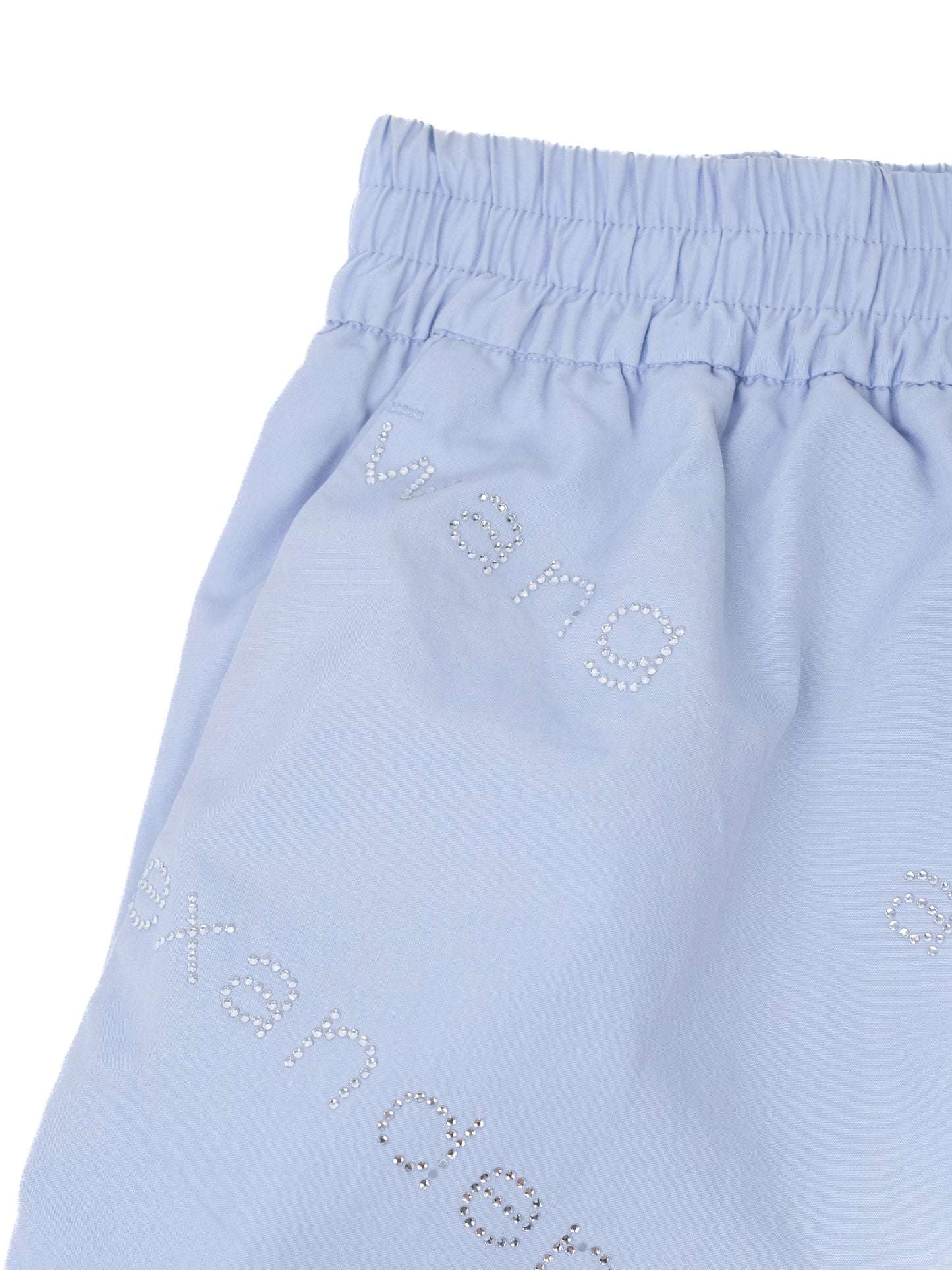 excellent alexander wang blue cotton women's shorts with rhinestones