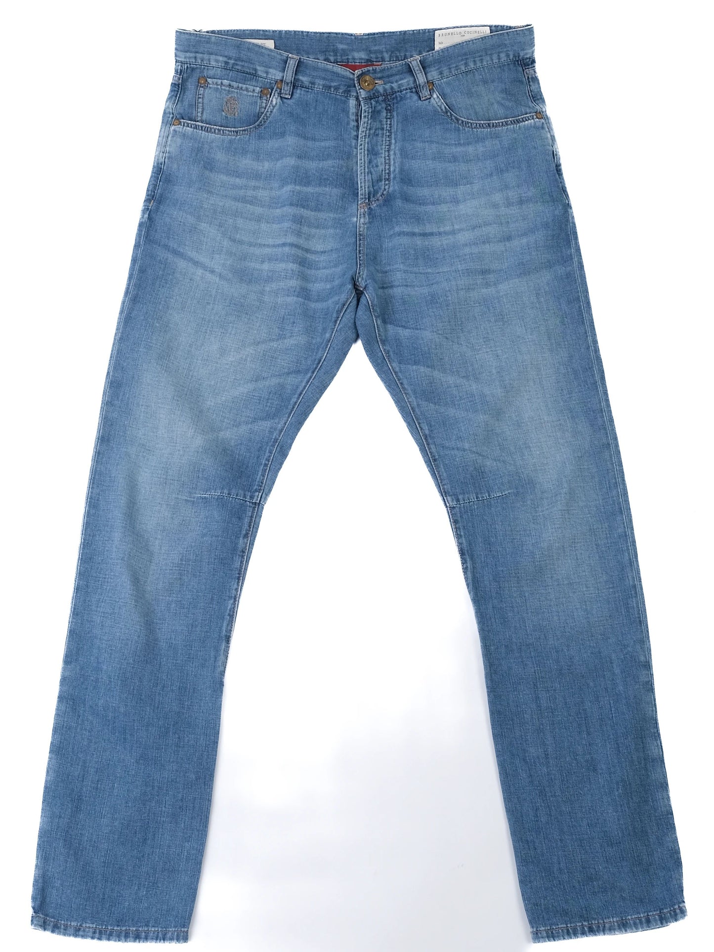excellent brunello cucinelli blue cotton jeans leisure fit size l