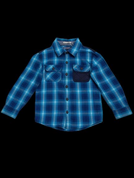 good tommy hilfiger blue cotton long sleeve shirt size 4 for kids