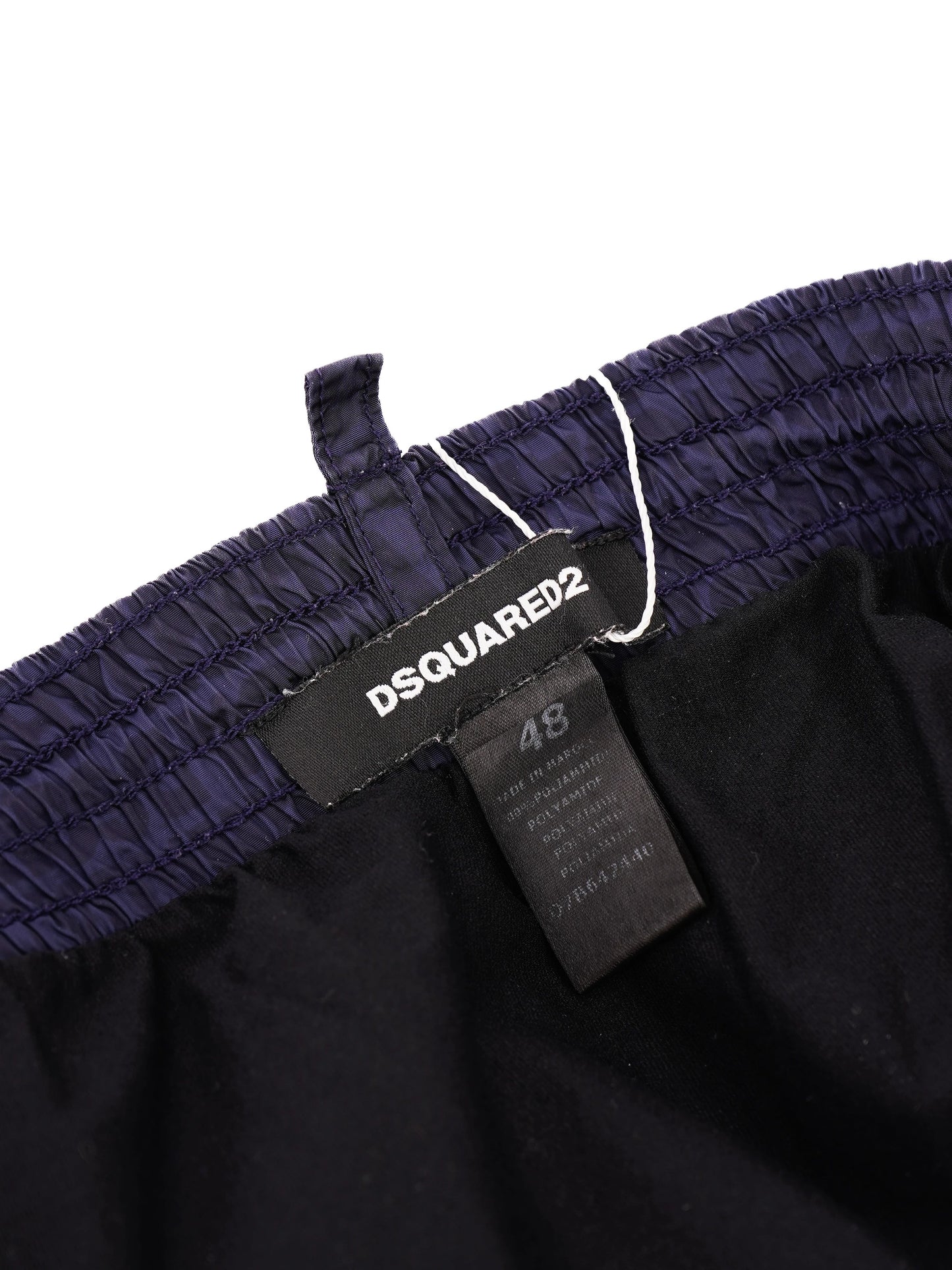 excellent dsquared2 men's shorts blue nylon size m with drawstring