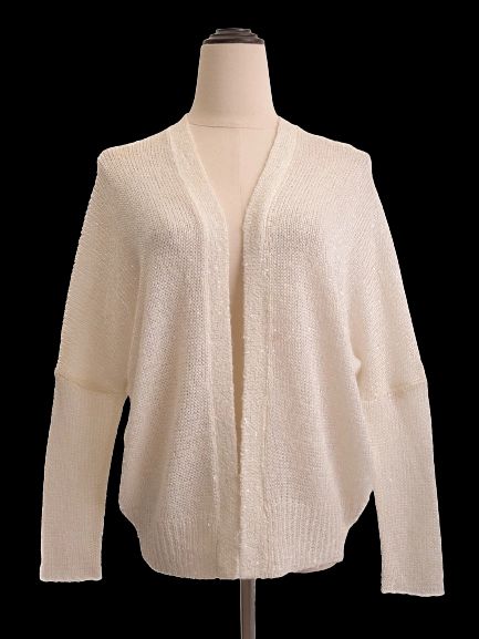 excellent reiss white cotton open-front cardigan size xs