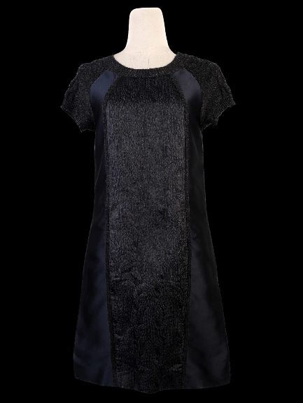 excellent max&co blue wool short-sleeved dress size xs