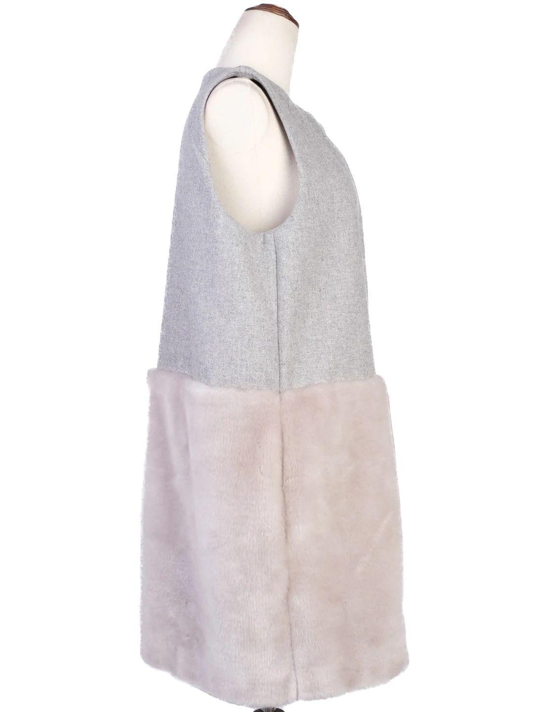 excellent sportmax gray and furry women's vest - size n/a