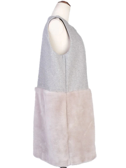 Excellent Sportmax Gray and Furry Women's Vest - Size N/A