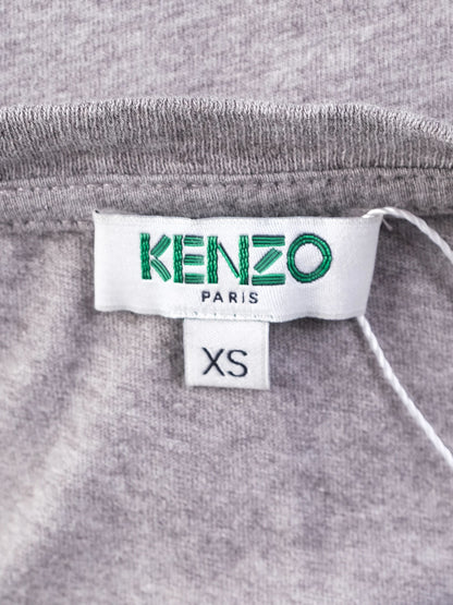 Kenzo Gray Cotton T-Shirt with Tiger Graphic Size XS Excellent