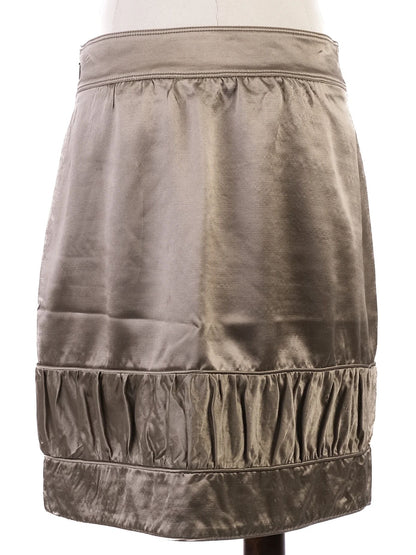 Excellent Burberry Green Wool Skirt Size M with Ruffled Hem