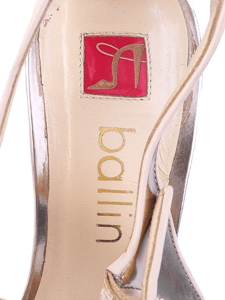 average condition ballin yellow metallic high-heeled sandals