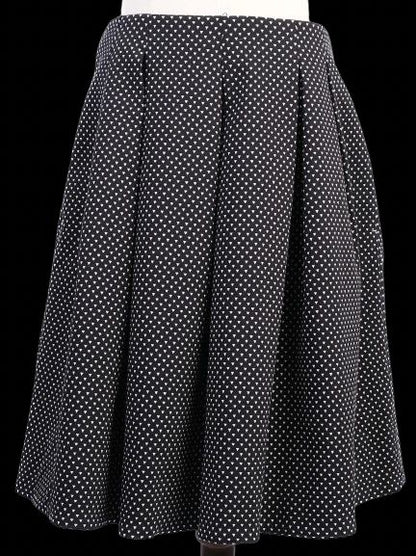 Excellent Marella Black Pleated Skirt M with White Pattern