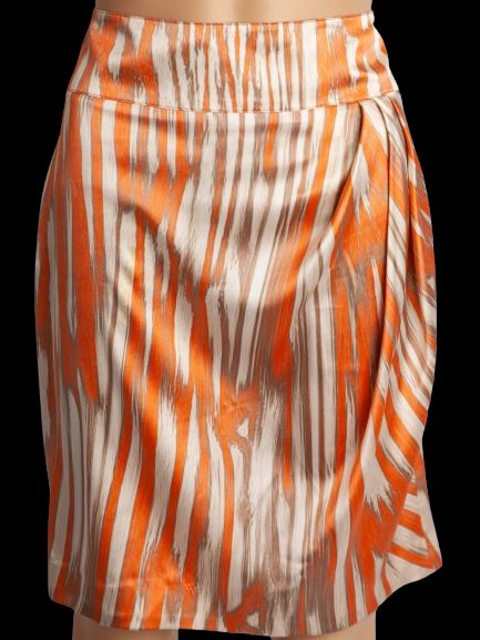 perfect class roberto cavalli silk skirt size s orange beige striped