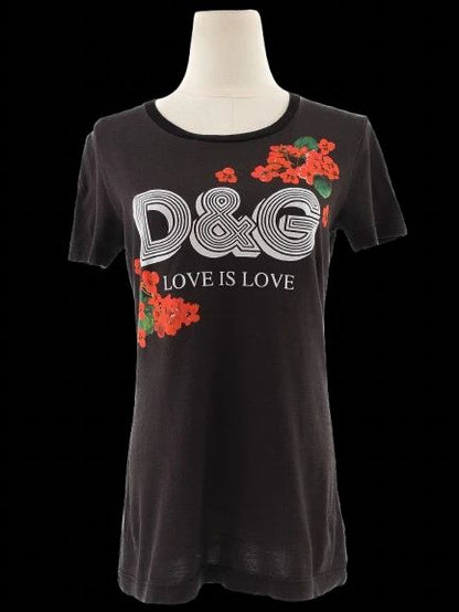 Excellent Dolce & Gabbana Black T-shirt Size S D&G LOVE IS LOVE