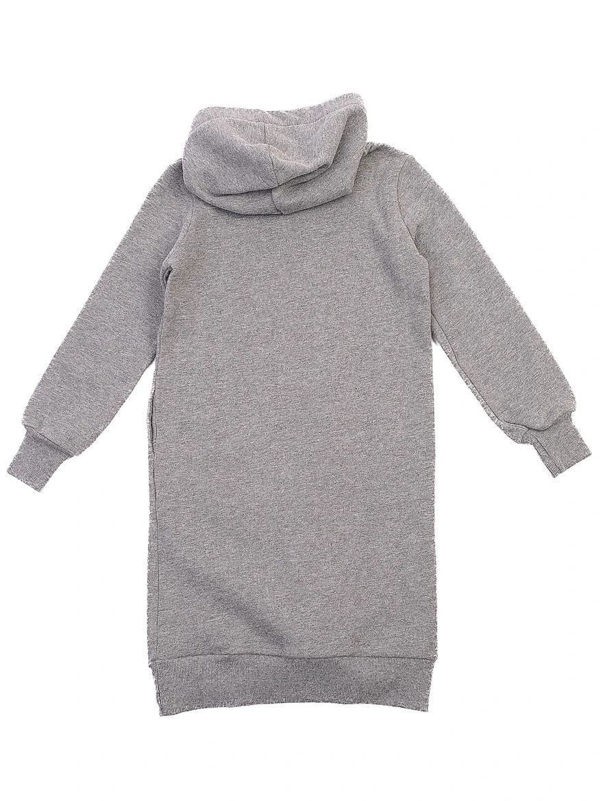 new kenzo kids gray hoodie dress with embroidered tiger design size 13