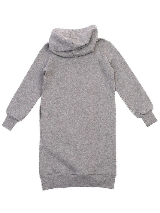 NEW Kenzo Kids Gray Hoodie Dress with Embroidered Tiger Design Size 13